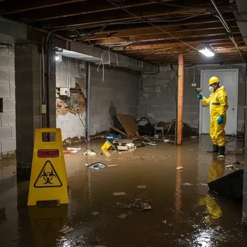 Flooded Basement Electrical Hazard in Hurstbourne, KY Property